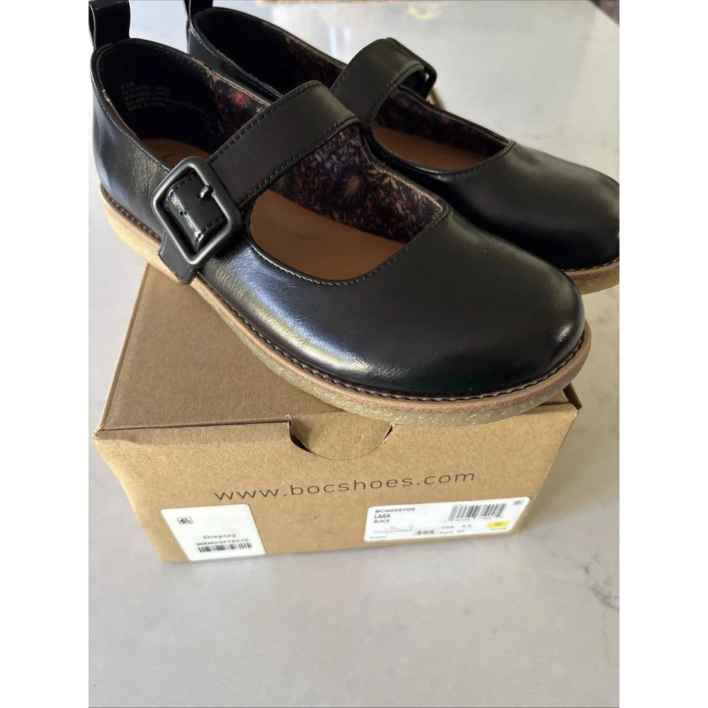 BOC by Born Lara Women's 6.5 Round Closed Toe Mary Jane Shoes Black New